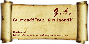 Gyurcsányi Antigoné névjegykártya
